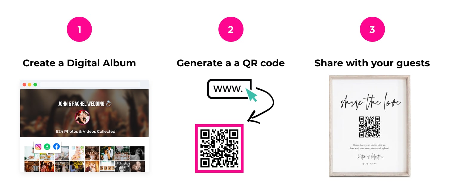 Código QR para fotos de boda