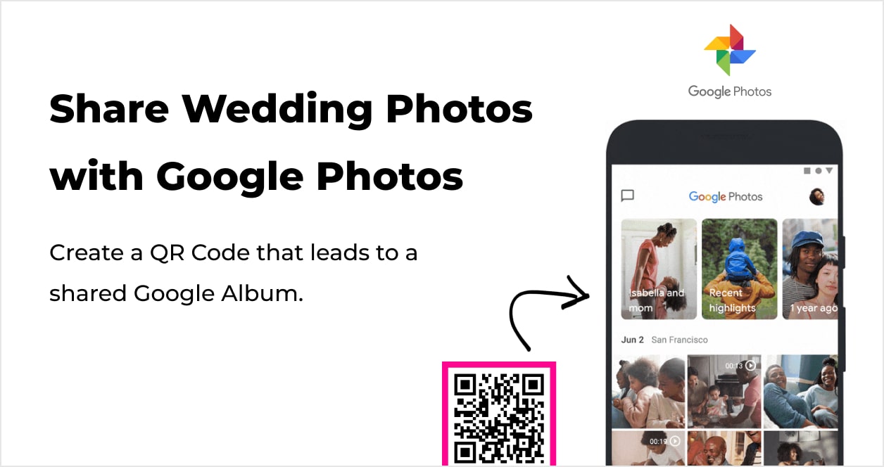 Código QR para fotos de boda con Google Photos