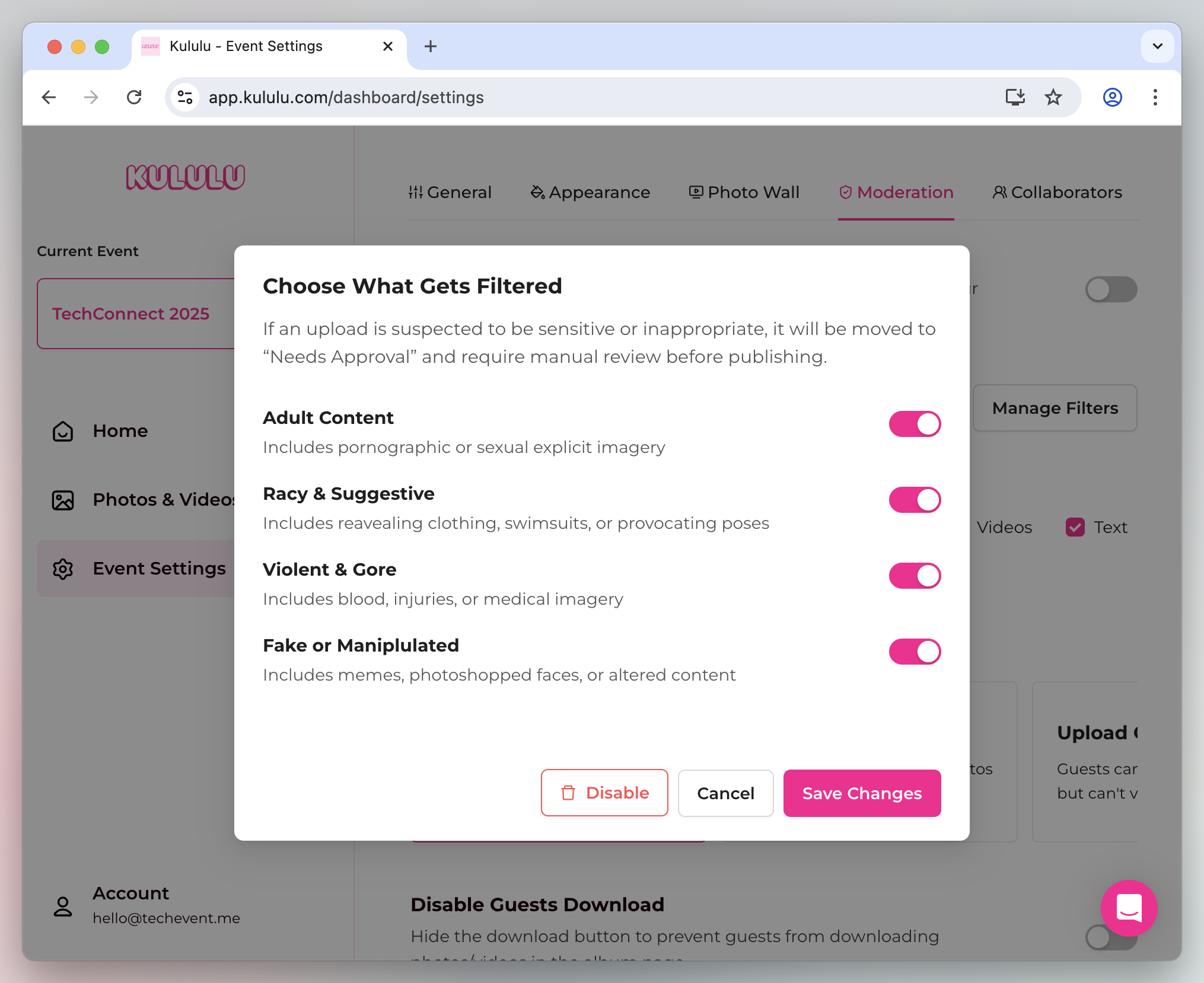Filtrado de contenido automtico